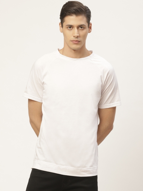 

PAUSE SPORT Men White Solid Round Neck T-shirt
