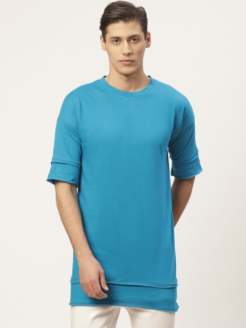 

PAUSE SPORT Men Blue Solid Round Neck T-shirt