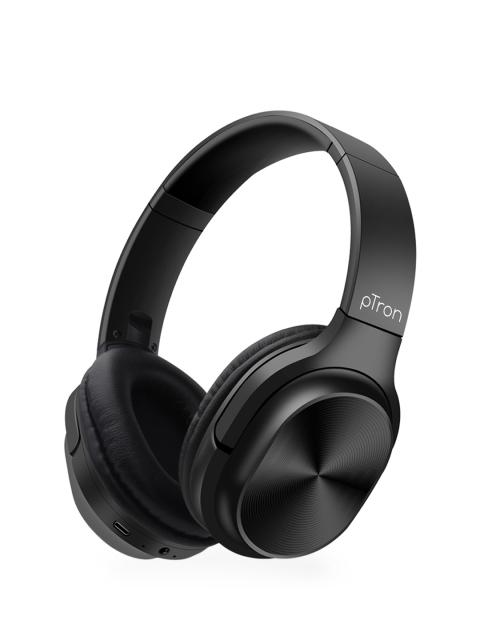 

pTron Black Studio Pro Over-the-Ear Stereo Sound Wireless Headphones with Mic
