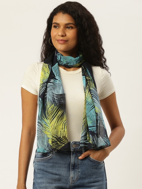 

Trend Arrest Women Blue & Yellow Tropical Print Stole