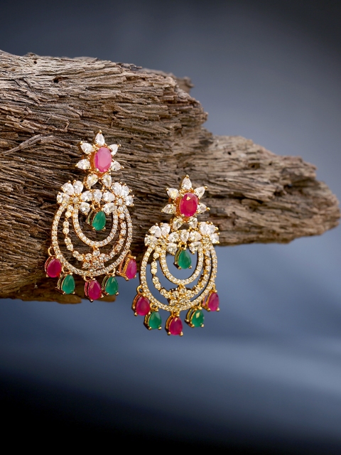 

LAIDA Gold-Toned Gold-Plated Handcrafted Contemporary Drop Earrings