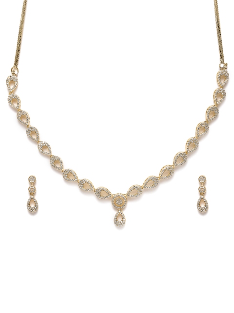 

LAIDA Gold-Plated American Diamond Studded Handcrafted Jewellery Set
