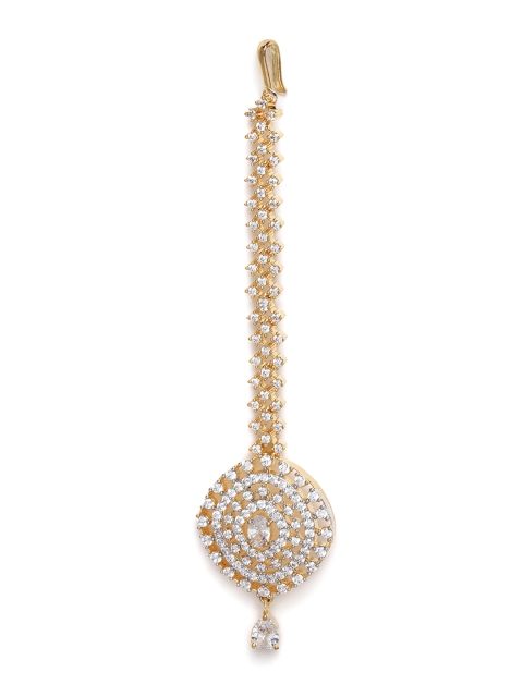 

LAIDA Gold-Plated Studded Maang Tika