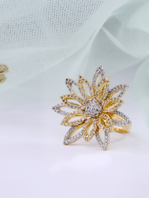 

LAIDA Gold Plated AD Studded Handcrafted Finger Ring