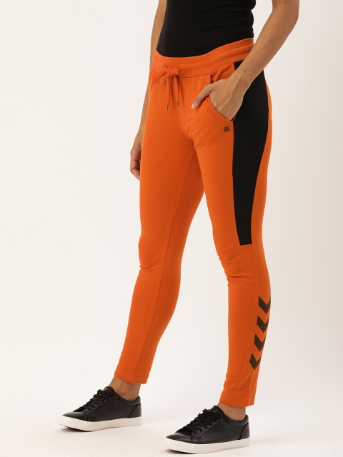 

Genius18 Women Orange & Black Colourblocked Joggers