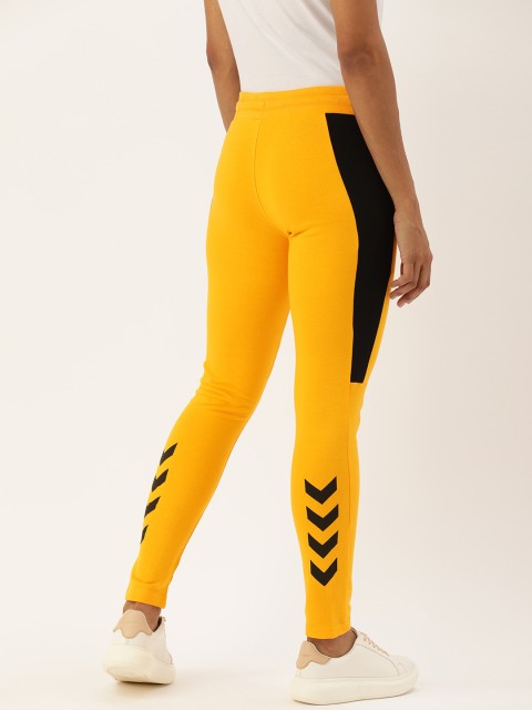 

Genius18 Women Yellow & Black Colourblocked Joggers