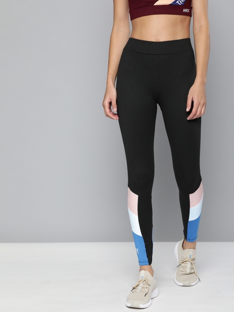 

HRX by Hrithik Roshan Women Jet Black Solid Rapid-Dry Antimicrobial Training Tights