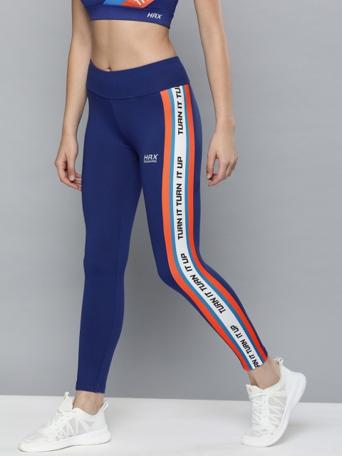 

HRX by Hrithik Roshan Women Mazarine Blue Solid Rapid-Dry Antimicrobial Training Tights