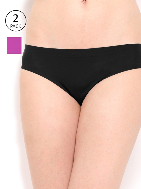 

Amante Women Pack of 2 Solid Briefs, Black