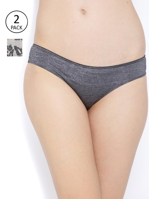 

Amante Women Pack of 2 Bikini Briefs, Charcoal