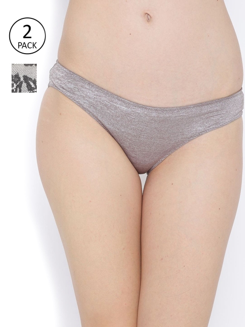 

Amante Women Pack of 2 Bikini Briefs, Grey melange