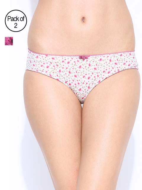 

Amante Women Pack of 2 Floral Print Briefs, Pink
