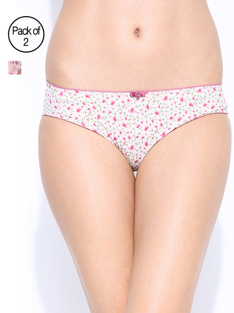 

Amante Women Pack of 2 Floral Print Briefs, Pink