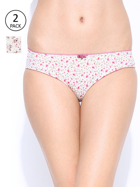 

Amante Women Pack of 2 Printed Bikini Briefs, White
