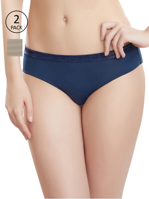 

Amante Women Pack of 2 Bikini Briefs, Navy blue