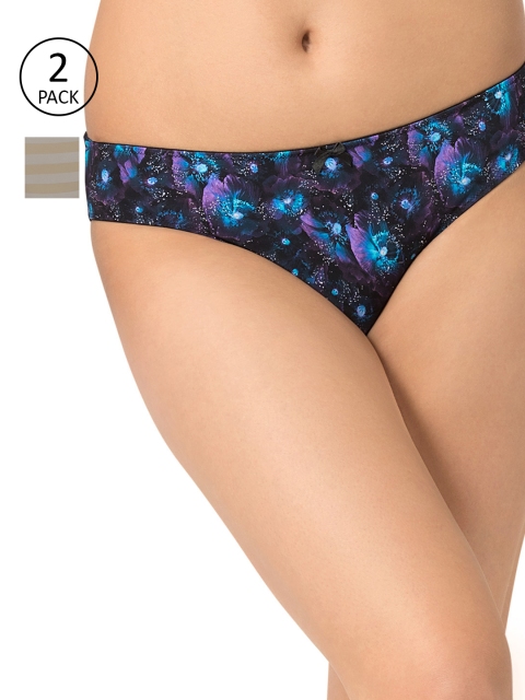 

Amante Women Pack of 2 Bikini Briefs, Navy blue