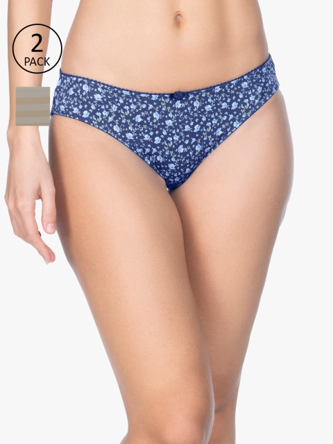 

Amante Women Pack of 2 Printed Bikini Briefs, Blue