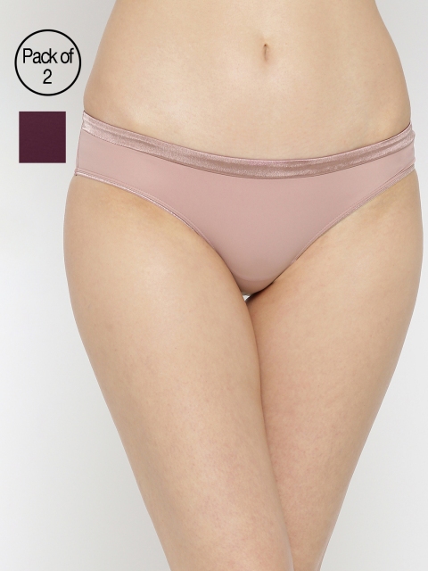 

Amante Women Pack of 2 Solid Bikini Briefs, Pink