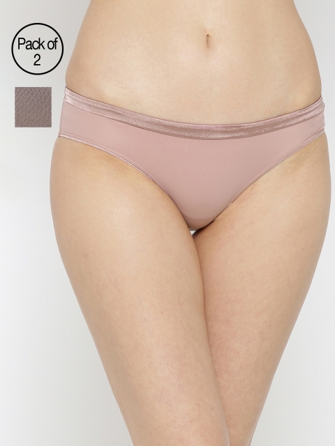 

Amante Women Pack of 2 Solid Bikini Briefs, Pink