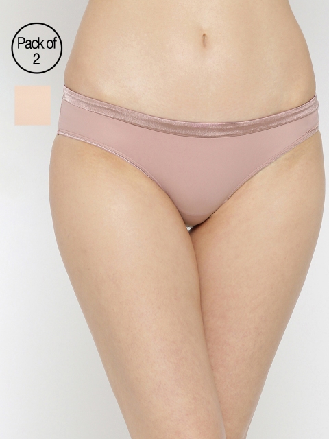 

Amante Women Pack of 2 Solid Briefs, Pink