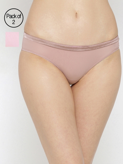 

Amante Women Pack of 2 Solid Bikini Briefs, Pink