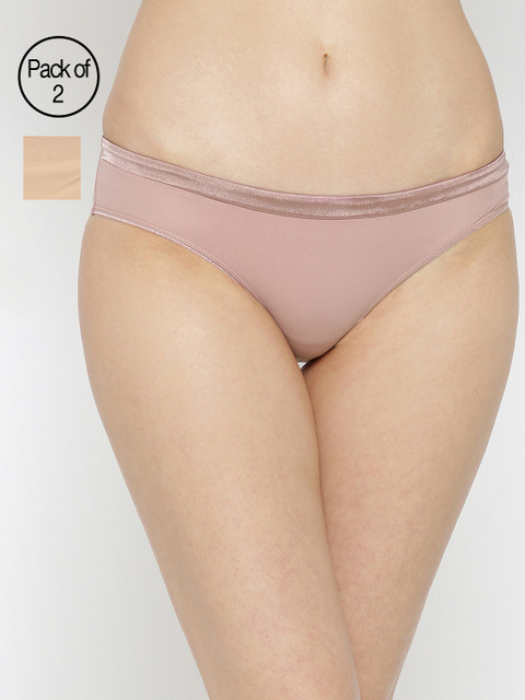 

Amante Women Pack of 2 Solid Briefs, Pink