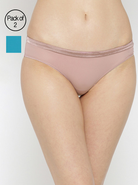

Amante Women Pack of 2 Solid Bikini Briefs, Pink