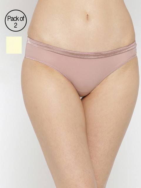 

Amante Women Pack of 2 Solid Bikini Briefs, Pink