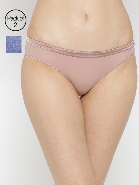

Amante Women Pack of 2 Solid Bikini Briefs, Pink