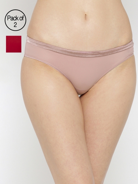 

Amante Women Pack of 2 Solid Briefs, Pink