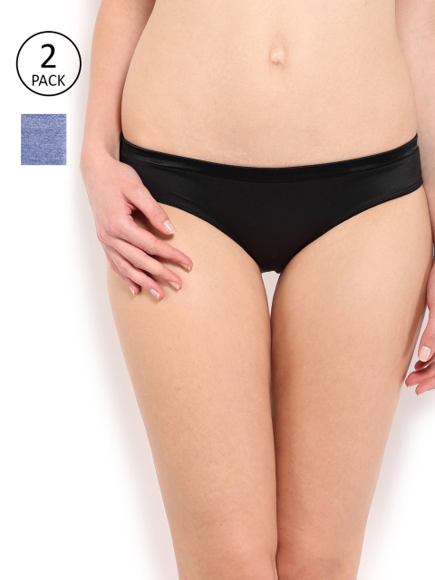 

Amante Women Pack Of 2 Solid Bikini Briefs, Black