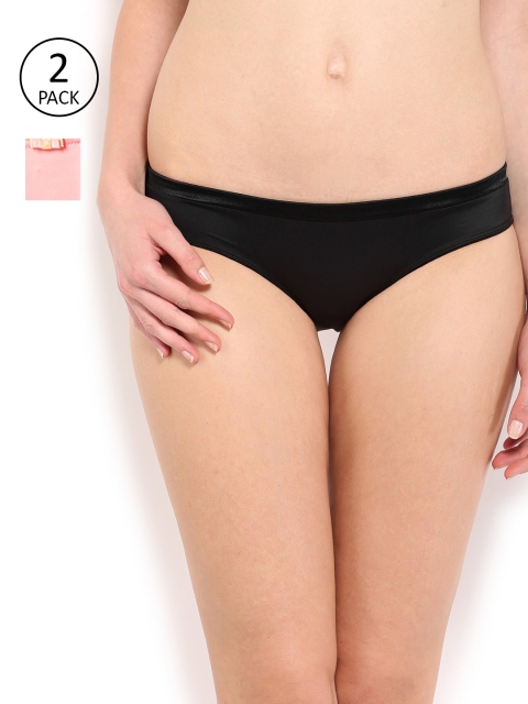 

Amante Women Pack Of 2 Solid Bikini Briefs, Black