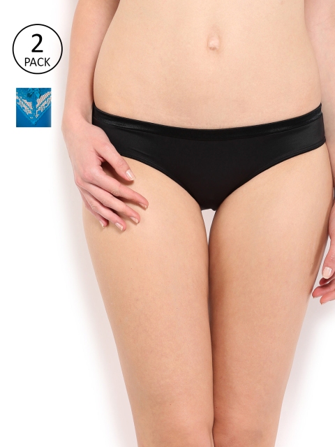 

Amante Women Pack Of 2 Solid Bikini Briefs, Black