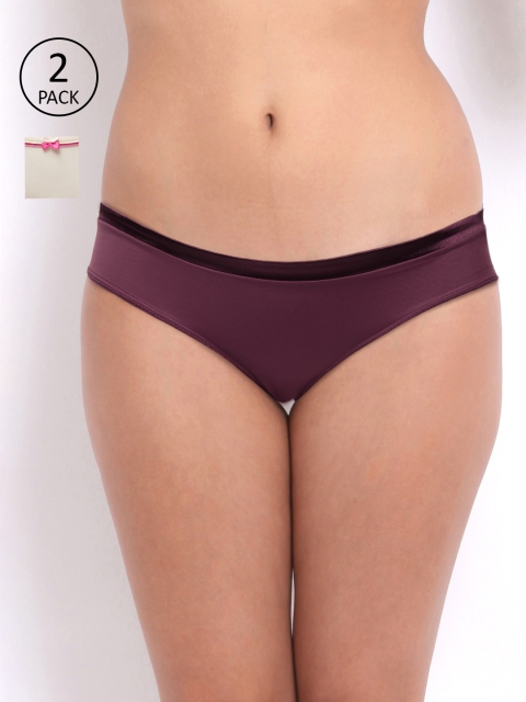 

Amante Women Pack of 2 Solid Basic Briefs, Purple