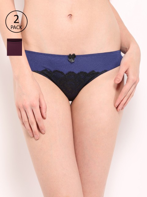 

Amante Women Pack of 2 Solid Basic Briefs, Purple