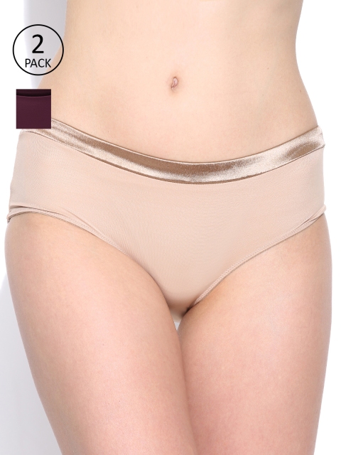 

Amante Women Pack of 2 Solid Briefs, Nude