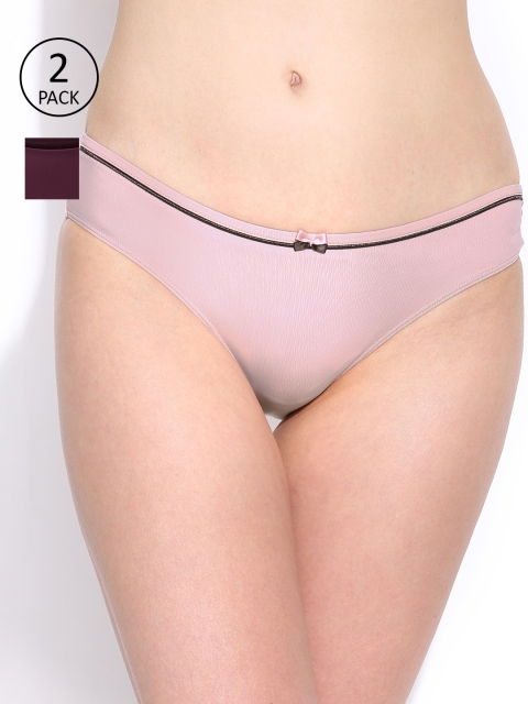 

Amante Women Pack of 2 Solid Basic Briefs, Purple