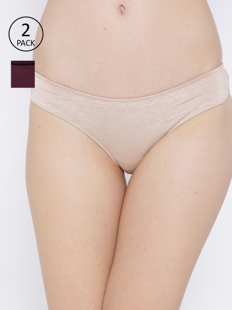 

Amante Women Pack of 2 Solid Basic Briefs, Purple