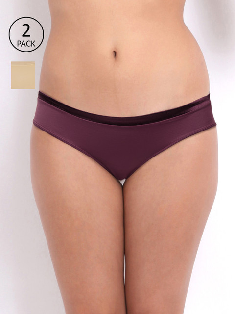

Amante Women Pack of 2 Solid Briefs, Purple