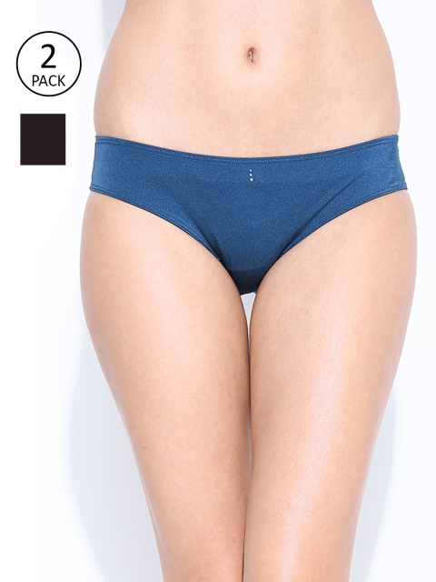 

Amante Women Pack of 2 Solid Bikini Briefs, Blue
