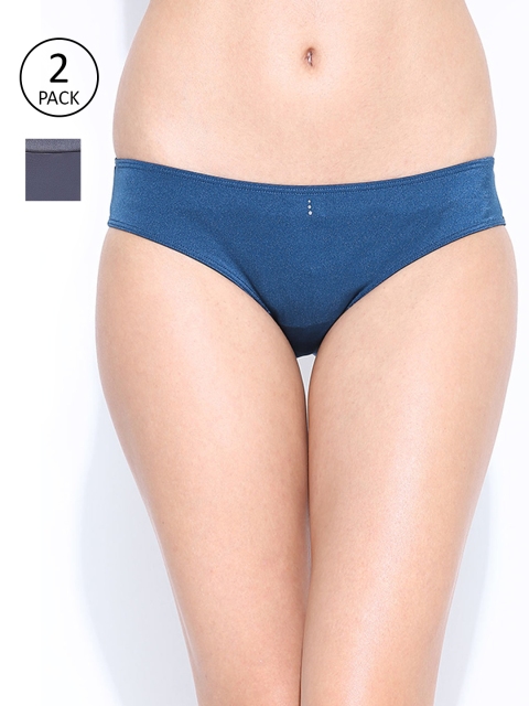 

Amante Women Pack of 2 Solid Bikini Briefs, Blue
