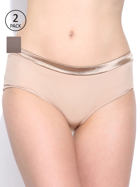 

Amante Women Pack of 2 Solid Briefs, Nude