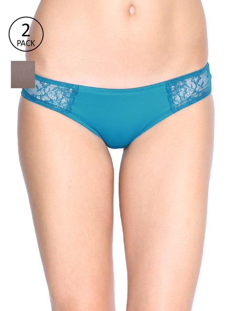 

Amante Women Pack of 2 Solid Bikini Briefs, Blue