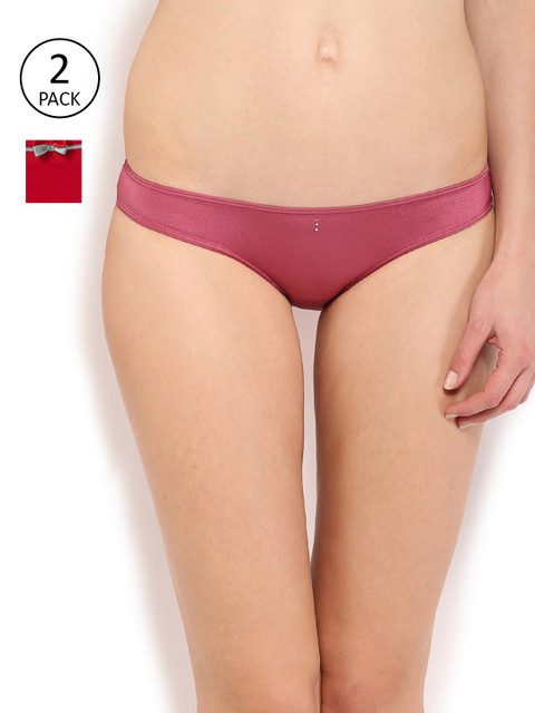 

Amante Women Pack of 2 Solid Bikini Briefs, Pink