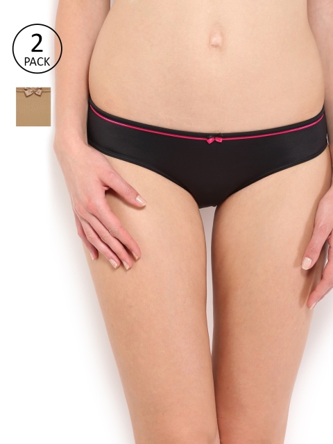 

Amante Women Pack of 2 Solid Briefs, Black