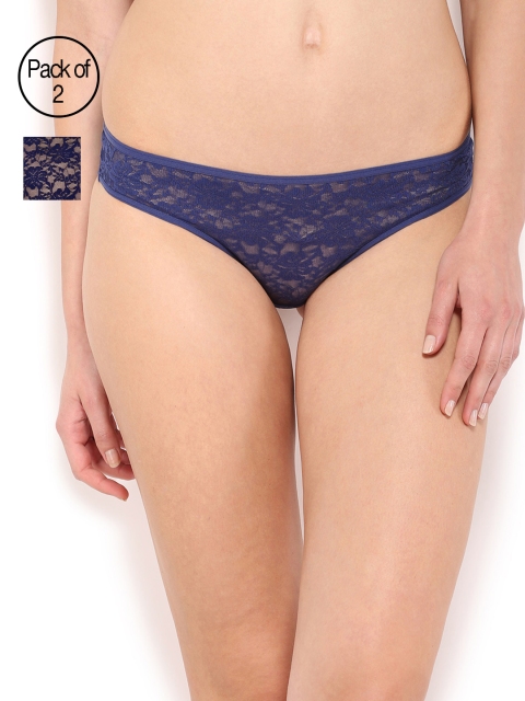 

Amante Women Pack of 2 Navy Blue Lace Briefs