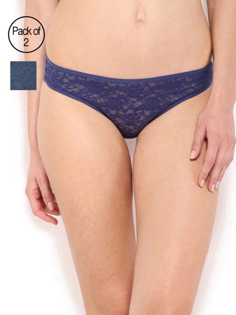 

Amante Women Pack of 2 Lace Briefs, Blue