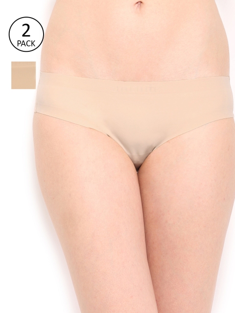 

Amante Women Pack of 2 Beige Solid Seamless Briefs