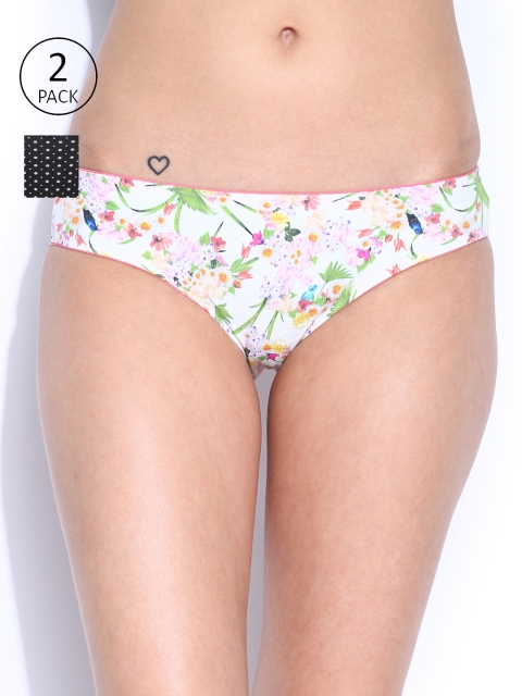 

Amante Women Pack of 2 Printed Briefs, Black