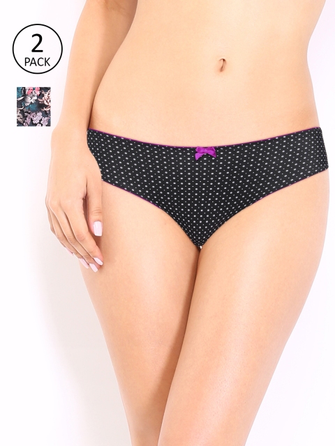 

Amante Women Pack of 2 Printed Briefs, Black